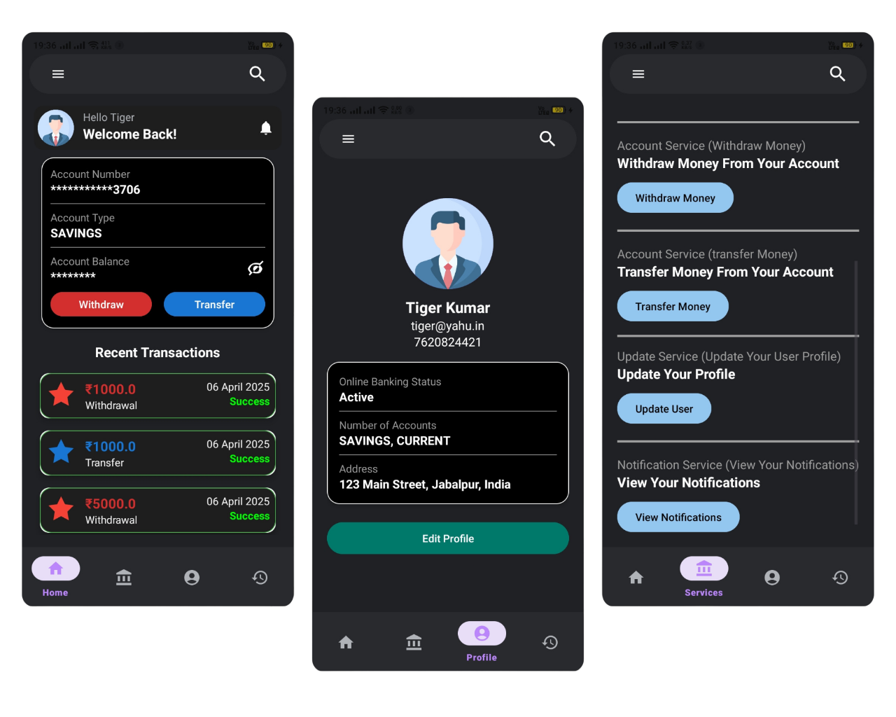 Banking App Screenshot
