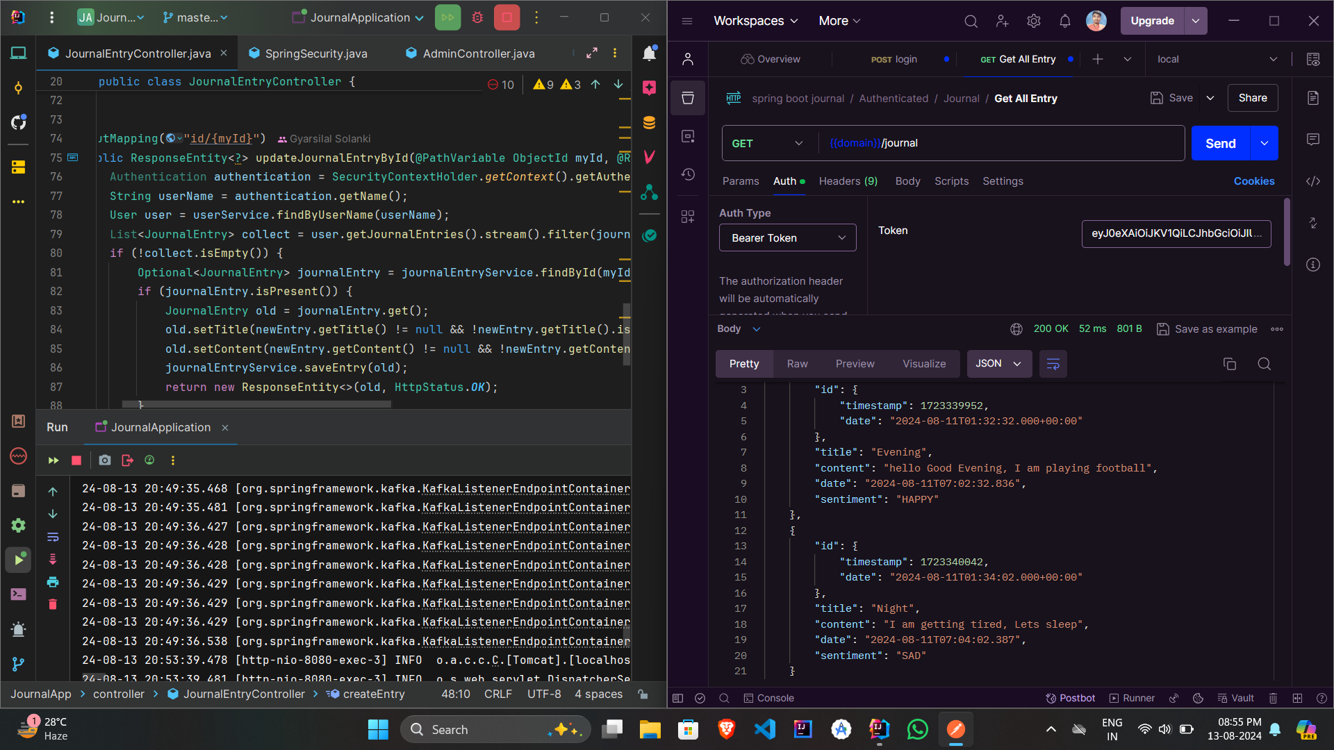 Journal App screenshot